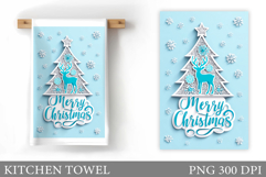 Christmas Tree Kitchen Towel. Christmas Deer Kitchen Towel Product Image 1