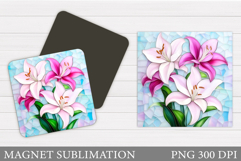 Flowers Magnet Sublimation. Floral Magnet Design Product Image 1