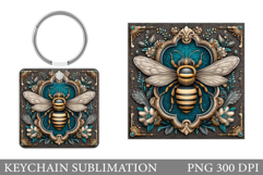Bee Keychain Design. Bee Sublimation Product Image 1