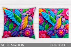 Hummingbird Pillow Design. Hummingbird Sublimation Product Image 1