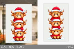 Christmas Cow Garden Flag. Christmas Garden Flag Sublimation Product Image 1