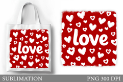 Hearts Tote Bag Design. Hearts Sublimation Product Image 1