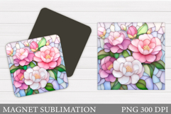 Flowers Magnet Sublimation. Floral Magnet Design Product Image 1