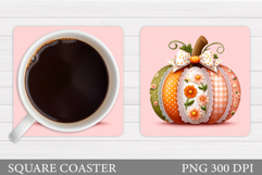 Pumpkin Coaster Design. Pumpkin Sublimation Product Image 1