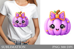 Cute Pumpkin T-Shirt Desugn. Cute Pumpkin Sublimation Product Image 1