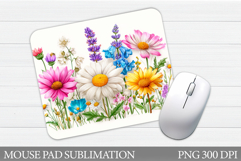 Wildflowers Mouse Pad. Floral Mouse Pad Design Product Image 1