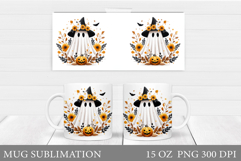 Cute Ghost Mug Design. Cute Halloween Sublimation Product Image 1