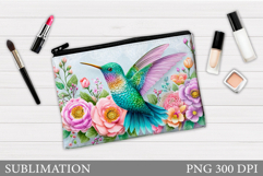 Hummingbird Cosmetics Bag Design. Hummingbird Makeup Bag Product Image 1