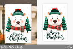 Polar Bear Garden Flag. Christmas Garden Flag Design Product Image 1