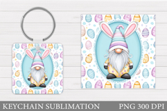 Easter Gnome Keychain Design. Easter Keychain Sublimation Product Image 1