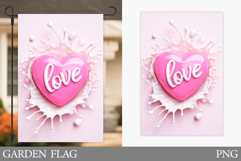 Valentine Garden Flag Design. Valentines Heart Garden Flag Product Image 1