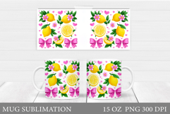 Lemons Mug Design. Summer Mug Sublimation Product Image 1