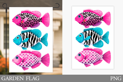 Fish Garden Flag Design. Fish Sublimation Product Image 1