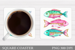 Fish Coaster Sublimation. Fish Sublimation Product Image 1