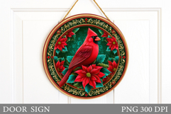 Cardinal Door Sign Design. Christmas Door Sign Sublimation Product Image 1