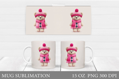 Cute Bear Mug Design. Christmas Mug Sublimation Product Image 1