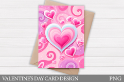 Hearts Card Printable. Valentines Card Design Product Image 1