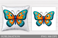 Butterfly Pillow Design. Butterfly Sublimation Product Image 1