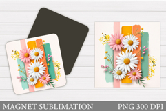 Daisy Flowers Magnet. Floral Magnet Design Product Image 1
