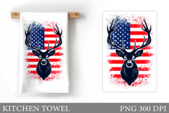 Patriotic Deer Kitchen Towel. Patriotic Kitchen Towel Design Product Image 1