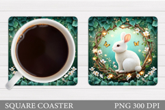 Bunny Coaster Design. Bunny Sublimation Product Image 1