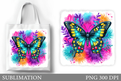 Butterfly Sublimation. Butterfly Tote Bag Sublimation Product Image 1