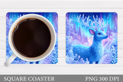 Reindeer Coaster Design. Christmas Coaster Sublimation Product Image 1