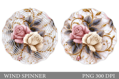 Roses Wind Spinner Design. Flowers Wind Spinner Sublimation Product Image 1