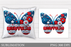 Patriotic Butterfly Pillow. Patriotic Pillow Design Product Image 1