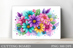 Floral Cutting Board Design. Flowers Cutting Board Product Image 1
