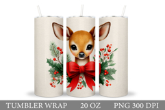 Christmas Deer Tumbler Design. Christmas Tumbler Sublimation Product Image 1
