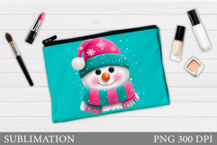 Snowman Makeup Bag Design. Christmas Cosmetics Bag Product Image 1
