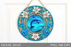 Dolphin Door Sign Sublimation. Sea Door Sign Design Product Image 1