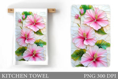 Tropical Flowers Kitchen Towel. Flowers Kitchen Towel Design Product Image 1
