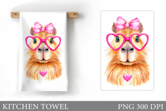 Capybara Kitchen Towel Design. Carybara Sublimation Product Image 1