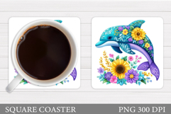 Dolphin Coaster Design. Dolphin Sublimation Product Image 1