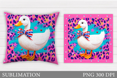Cute Goose Sublimation. Funny Goose Pillow Design Product Image 1