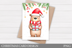 Christmas Bear Card Design. Christmas Card Printable Product Image 1