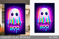 Cute Ghost Garden Flag. Cute Halloween Garden Flag Design Product Image 1
