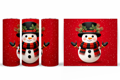 Cute Snowman Tumbler. Christmas Snowman Tumbler Sublimation Product Image 2