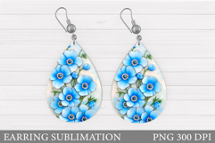 Flowers Earring Design. Floral Earring Sublimation Product Image 1
