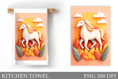 Cute Horse Kitchen Towel Design. Cute Horse Sublimation Product Image 1