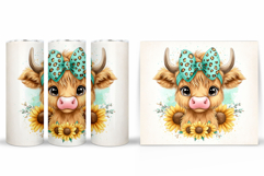 Cute Cow Tumbler Design. Cow Tumbler Sublimation Product Image 2