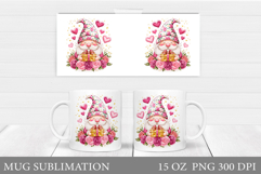 Valentines Gnome Mug. Valentines Mug Sublimation Product Image 1