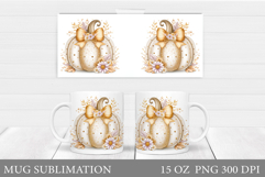 Fall Pumpkin Mug Design. Fall Mug Sublimation Product Image 1