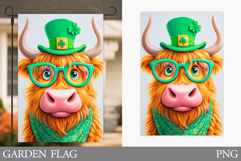 St Patrick Cow Garden Flag. St Patrick Garden Flag Design Product Image 1