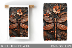 Dragonfly Kitchen Towel. Dragonfly Sublimation Product Image 1