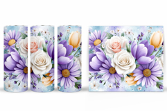 Flowers Tumbler Sublimation. Floral Tumbler Design Product Image 2