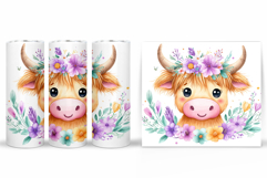 Cute Cow Tumbler Design. Cow Tumbler Sublimation Product Image 2