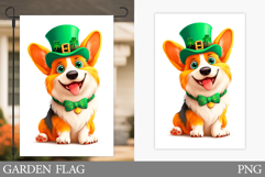 St Patrick Dog Garden Flag. St Patrick Garden Flag Design Product Image 1